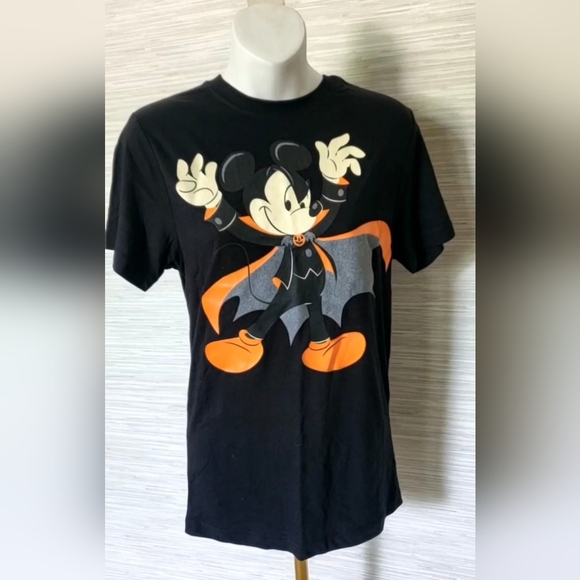 Disney Mickey Mouse LIMITED EDITION Glow In The Dark Halloween T-Shirt SMALL NWT - Picture 2 of 9